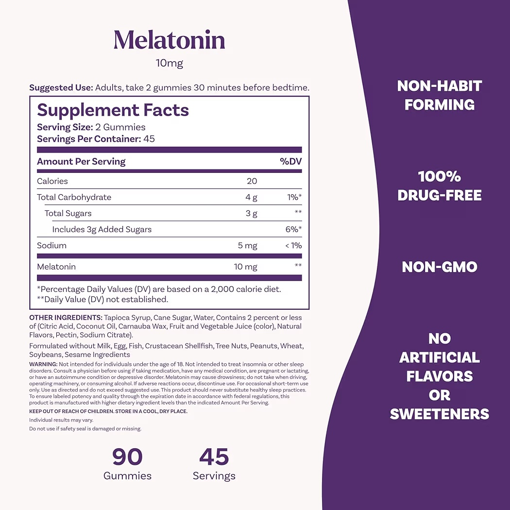 MELATONIN: Gomitas Natrol Apoyo Sueño 10mg Fresa x90 Unidades
