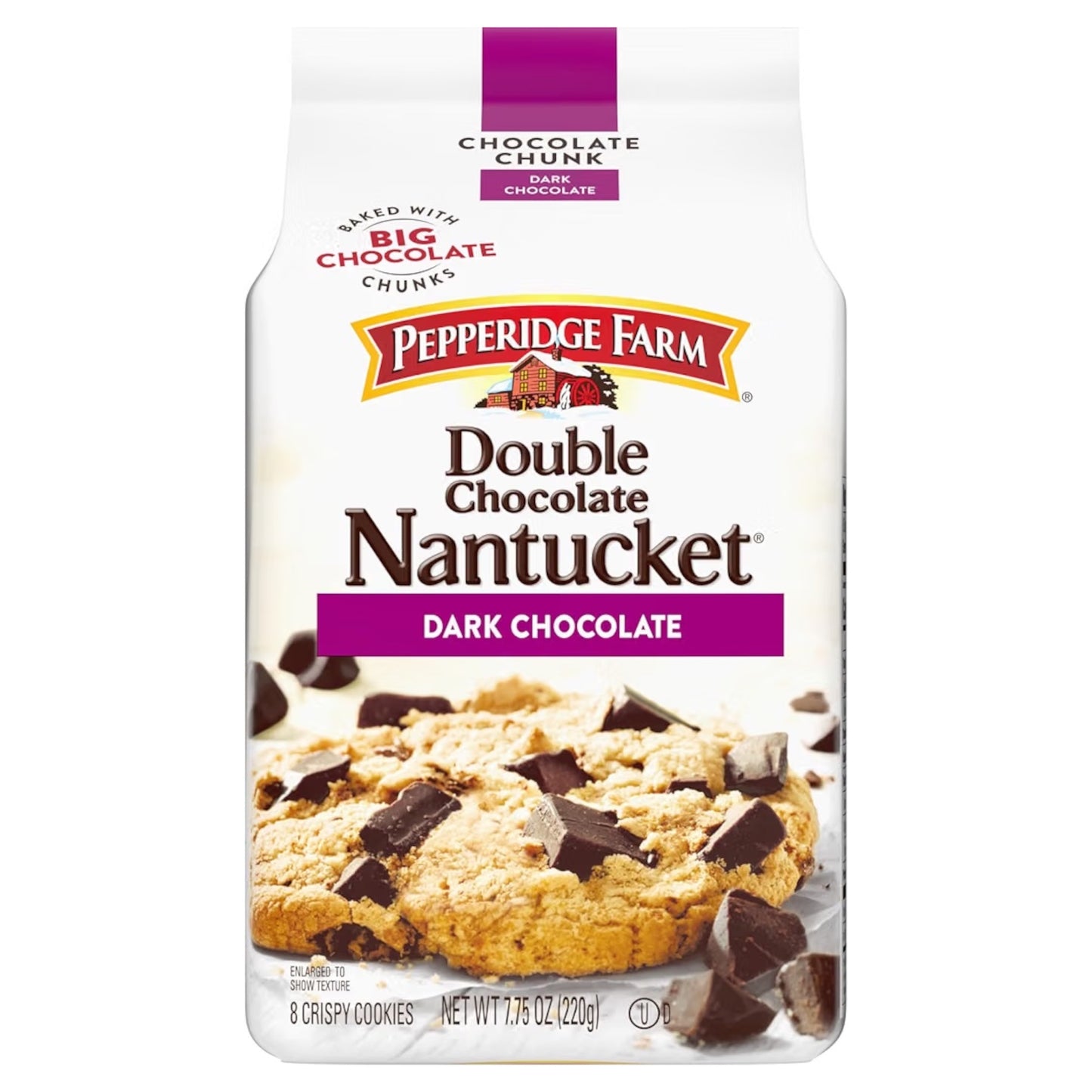 Galletas Pepperidge Farm Double Chocolate Nantucket Dark Chocolate Tamaño Grande 220g