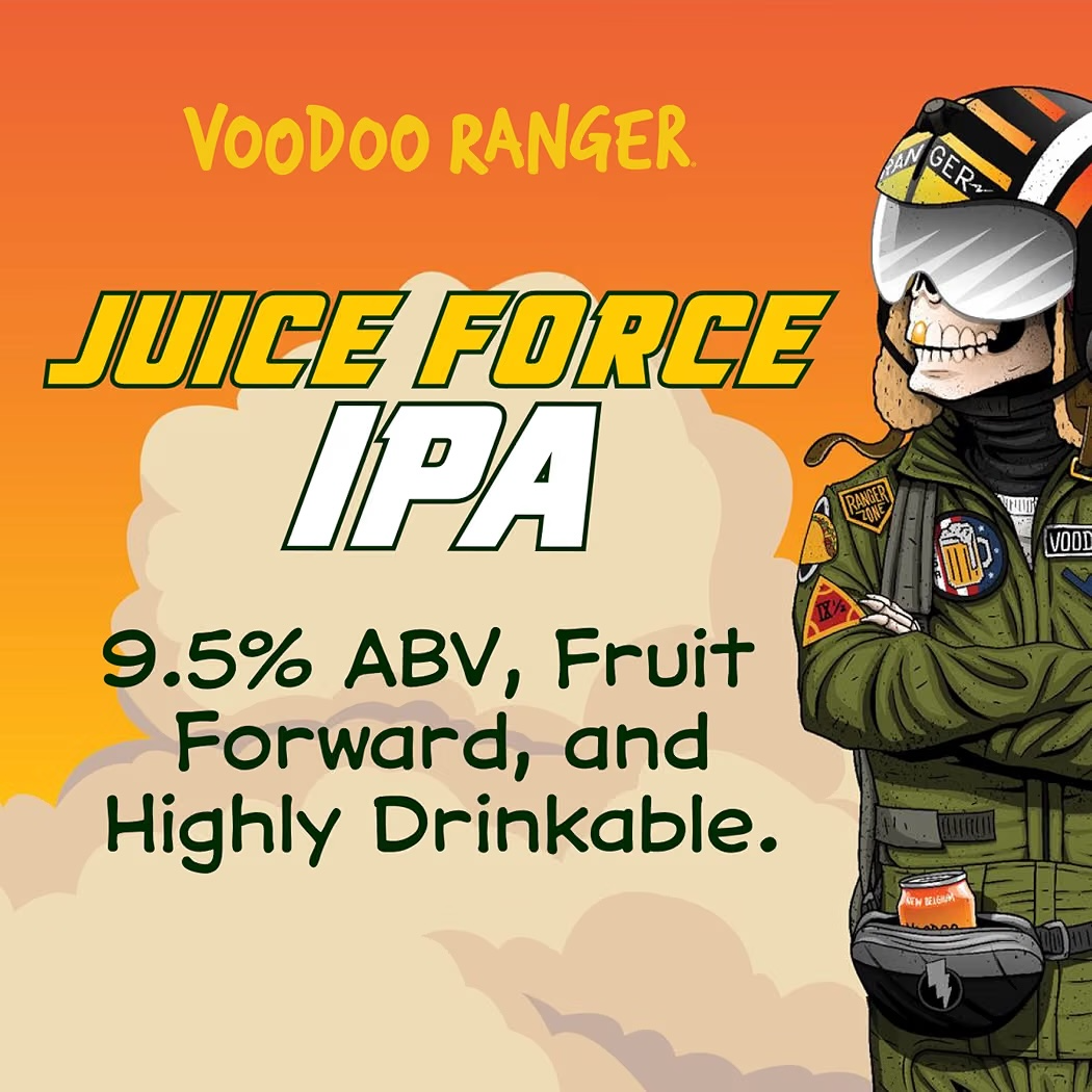 +18: Cerveza Voodoo Ranger New Belgium Juice Force IPA 355 mL