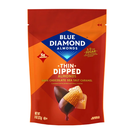 Almendras Cubiertas Blue Diamond Dark Chocolate & Sea Salt Caramel Tamaño Grande 227g