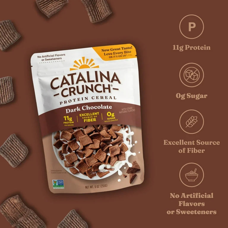 Cereal Proteico Sin Azúcar Catalina Crunch Dark Chocolate 255g