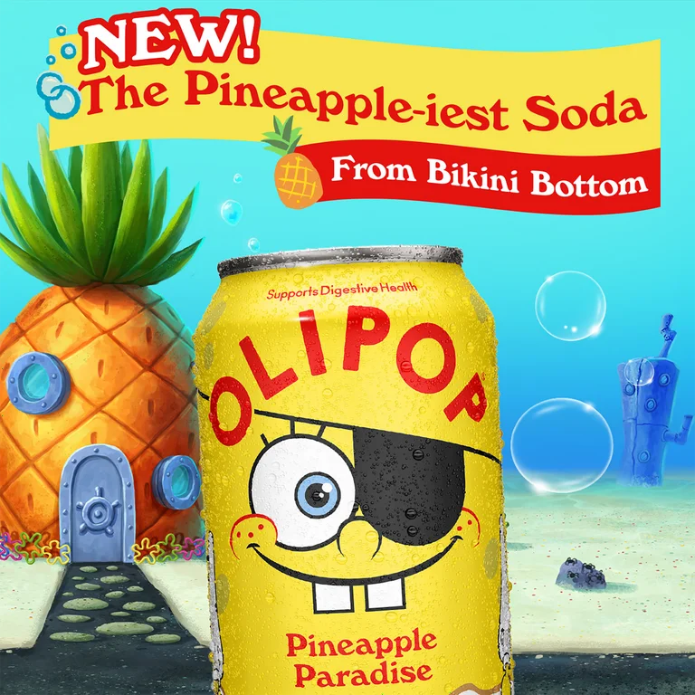 Olipop Soda Bob Esponja Piña 355 mL
