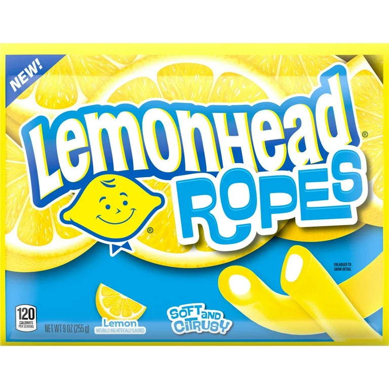 Lemonhead Ropes Limón Tamaño Grande 255g