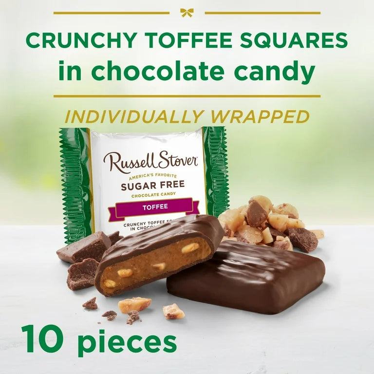 Caramelos Russell Stover Toffee Crunchy Cubierto Chocolate 144g
