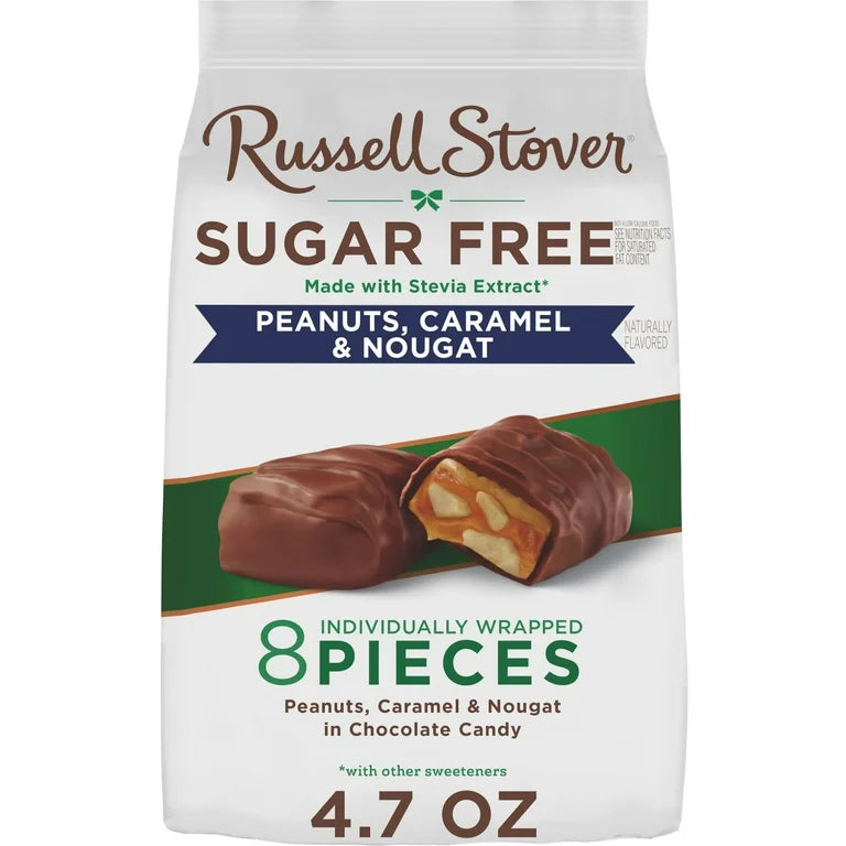 Caramelos Russell Stover Turrón, Maní y Caramelo Cubierto Chocolate 144g