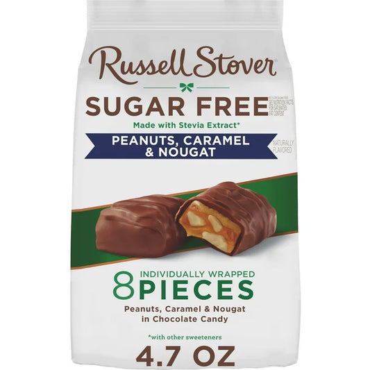 Caramelos Russell Stover Turrón, Maní y Caramelo Cubierto Chocolate 144g