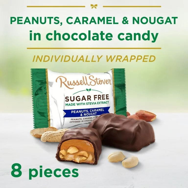 Caramelos Russell Stover Turrón, Maní y Caramelo Cubierto Chocolate 144g