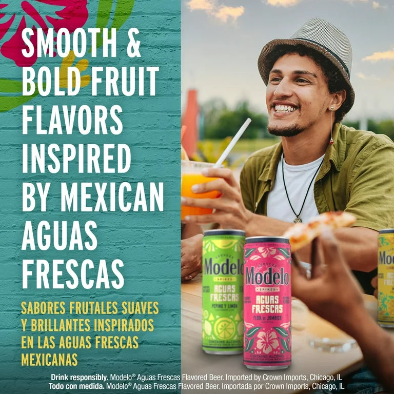 +18: Cerveza Modelo Spiked Aguas Frescas 355 mL x1 (Sabor a Elección)