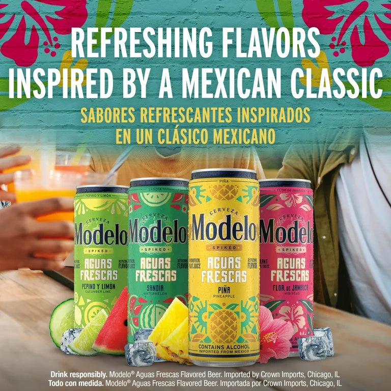 +18: Cerveza Modelo Spiked Aguas Frescas 355 mL x1 (Sabor a Elección)