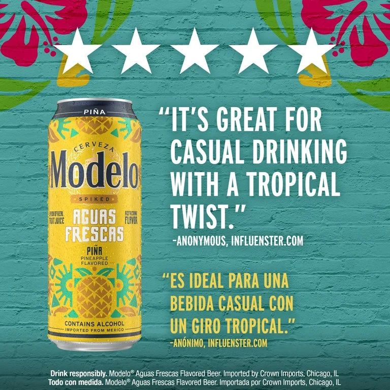 +18: Cerveza Modelo Spiked Aguas Frescas 355 mL x1 (Sabor a Elección)
