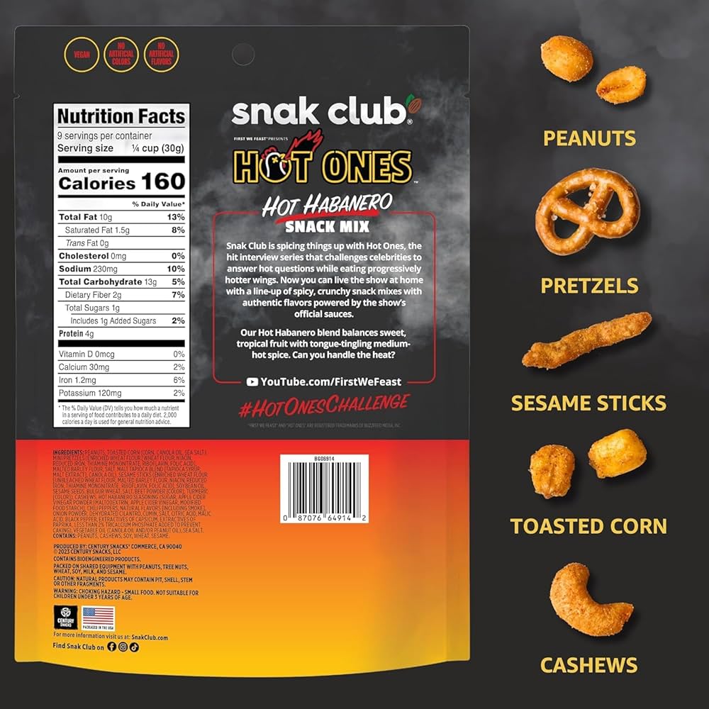 Mix Snacks Surtidos x Salsa Hot Ones Los Calientes Rojo Tamaño Grande 283g
