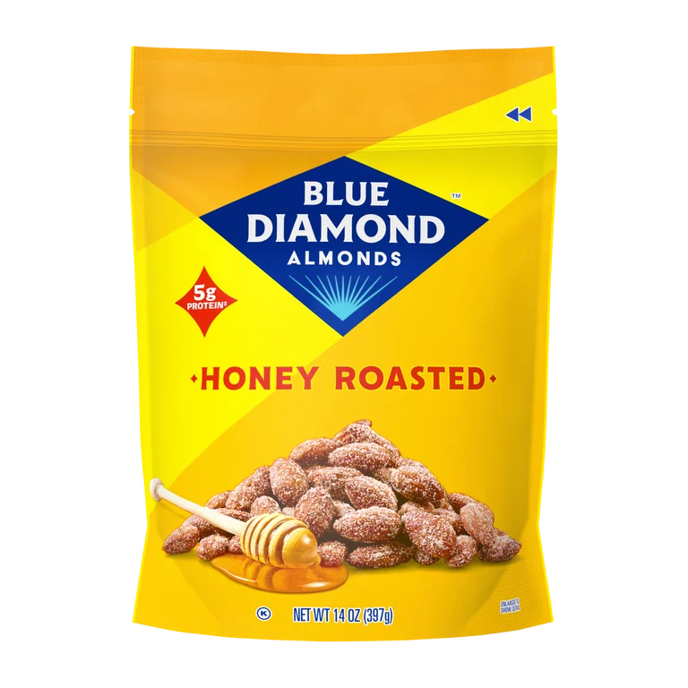 Almendras Tostadas Blue Diamond Honey Roasted Tamaño Grande 397g