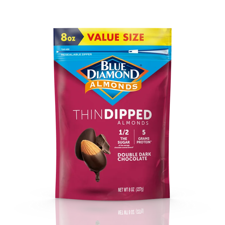 Almendras Cubiertas Blue Diamond Double Dark Chocolate Tamaño Grande 227g