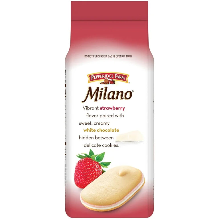 Galletas Rellenas Pepperidge Farm Milano Fresa + Chocolate Blanco Tamaño Grande 198g