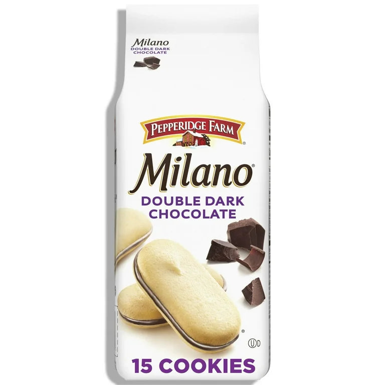 Galletas Rellenas Pepperidge Farm Milano Double Dark Chocolate Tamaño Grande 213g