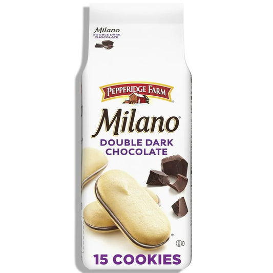 Galletas Rellenas Pepperidge Farm Milano Double Dark Chocolate Tamaño Grande 213g