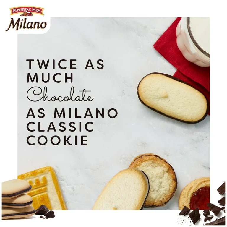 Galletas Rellenas Pepperidge Farm Milano Double Dark Chocolate Tamaño Grande 213g