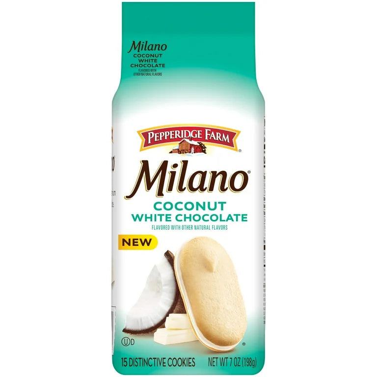 Galletas Rellenas Pepperidge Farm Milano Coco + Chocolate Blanco Tamaño Grande 198g