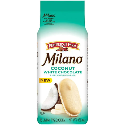 Galletas Rellenas Pepperidge Farm Milano Coco + Chocolate Blanco Tamaño Grande 198g