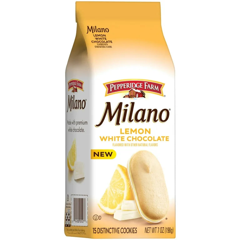 Galletas Rellenas Pepperidge Farm Milano Limón + Chocolate Blanco Tamaño Grande 198g