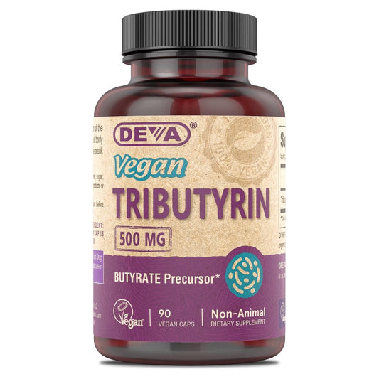 Cápsulas Veganas Deva Tributyrin Butyrate Precursor 500mg x90 Unidades