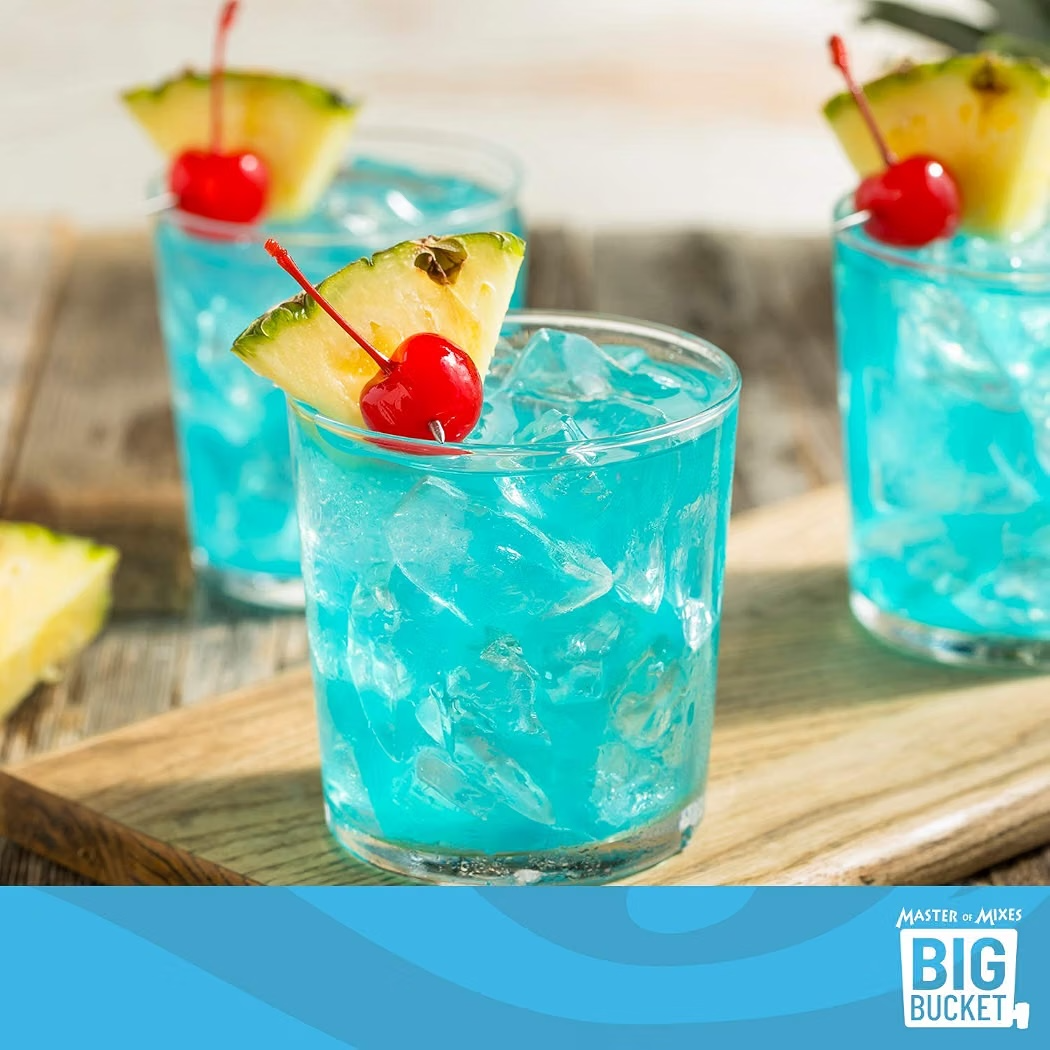 Mezcla Lista Big Bucket Master Of Mixes Blue Hawaiian Pineapple & Lemon Juice (Just Add Rum) 2.8L