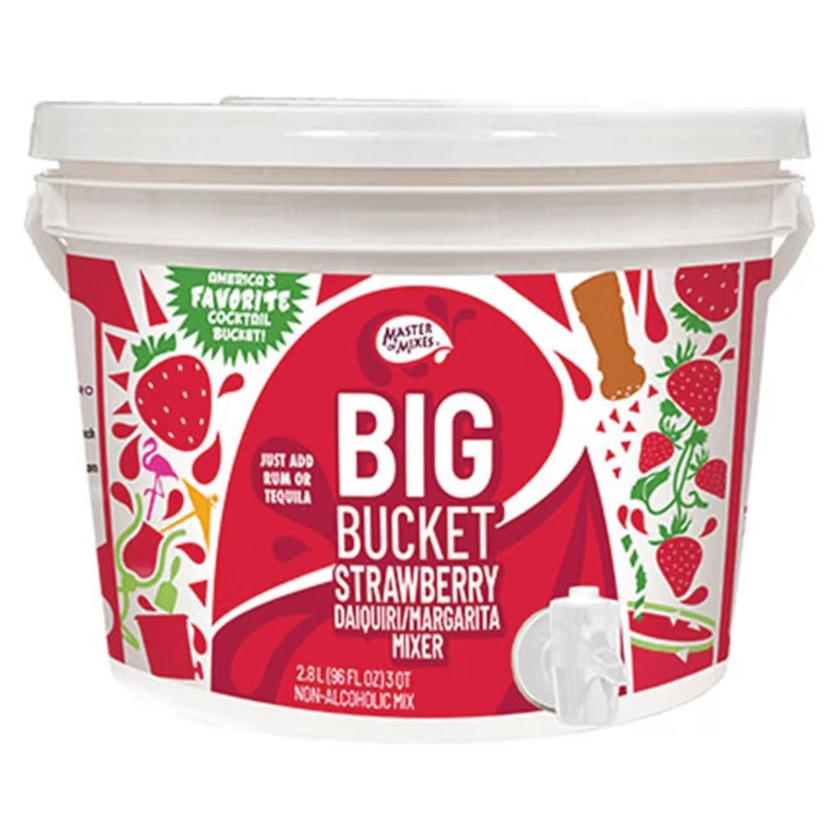 Mezcla Lista Big Bucket Master Of Mixes Srawberry Daiquirí/Margarita (Just Add Rum or Tequila) 2.8L