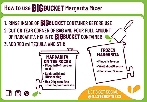 Mezcla Lista Big Bucket Master Of Mixes Margarita (Just Add Tequila) 2.8L