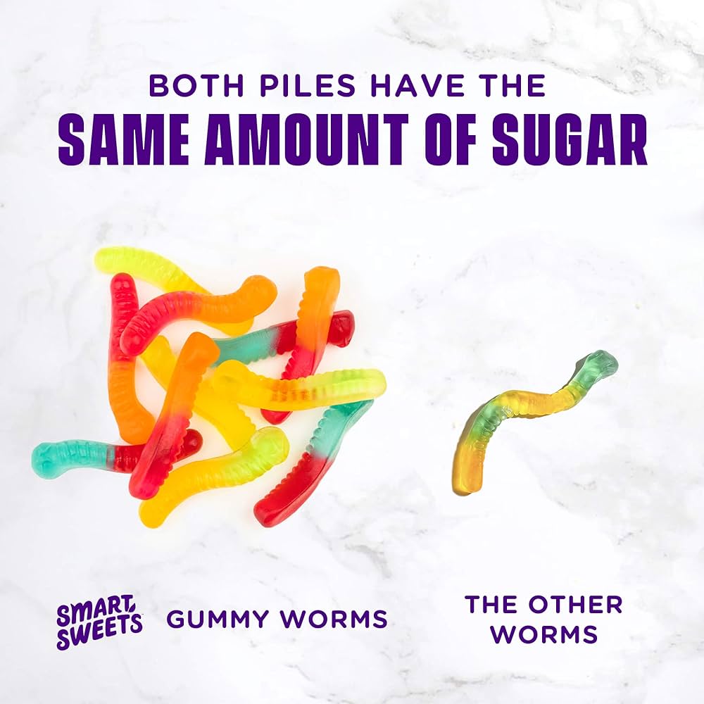 Gomitas Smart Sweets Gusanitos Bajo en Azúcares 50g