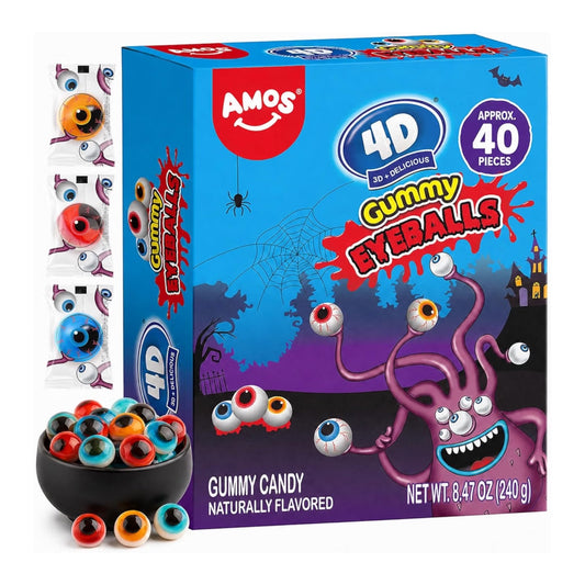HALLOWEEN: Gomitas Amos 4D Gummy Eyeballs x40 Unidades Aprox. - 240g