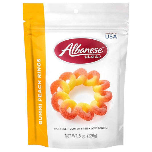 Gomitas Gluten Free Albanese Anillos Durazno Tamaño Grande 226g