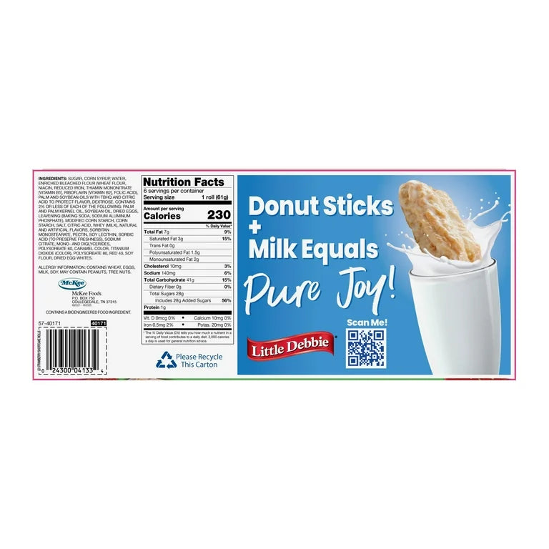 Rollos Little Debbie Fresa x6 Unidades - 369g
