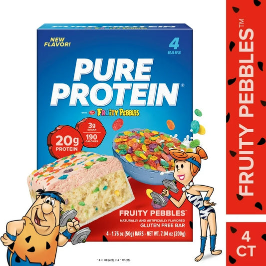 Barras Proteína Pure Protein x Fruity Pebbles Gluten Free x4 Unidades - 200g