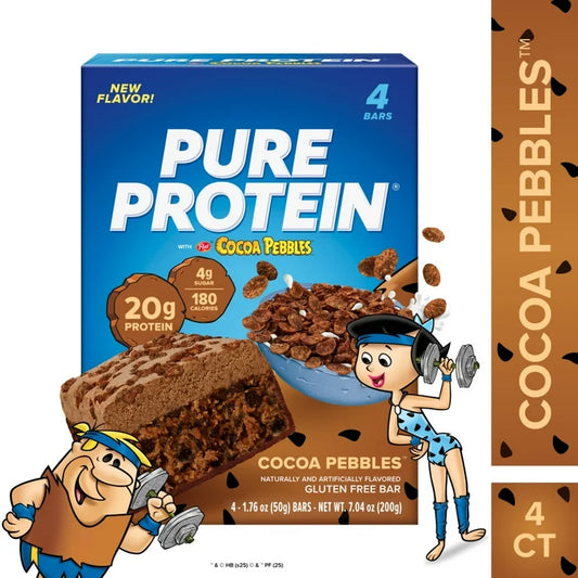 Barras Proteína Pure Protein x Cocoa Pebbles Gluten Free x4 Unidades - 200g