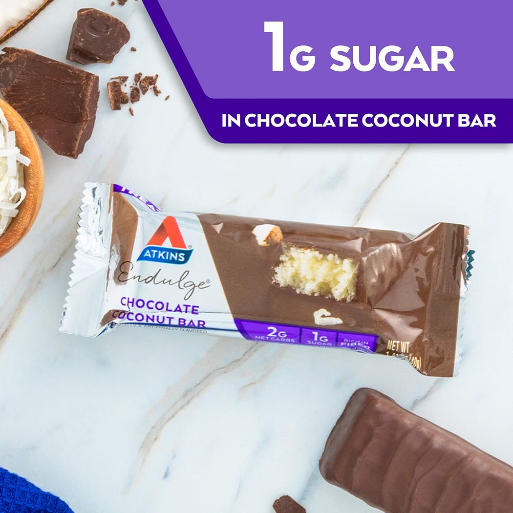 Barras Chocolate Atkins Endulge Coconut Bar x5 Unidades - 200g