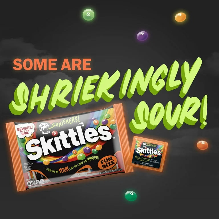 HALLOWEEN: Caramelos Skittles Shriekers Ácido Aleatorio 303g