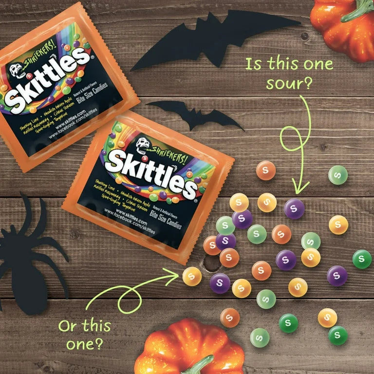 HALLOWEEN: Caramelos Skittles Shriekers Ácido Aleatorio 303g