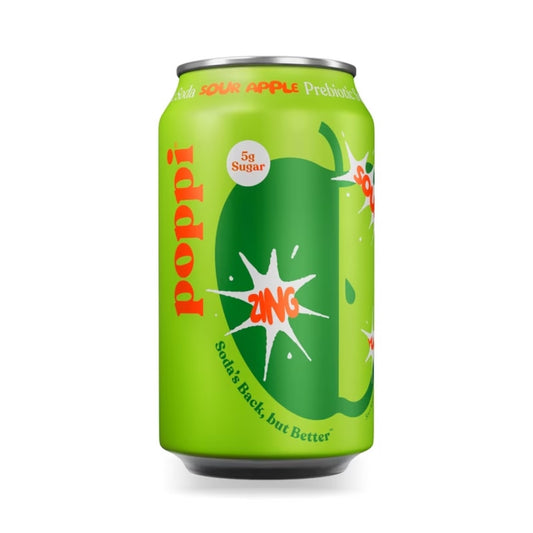 Soda Prebiótica Poppi Sour Apple 355 mL