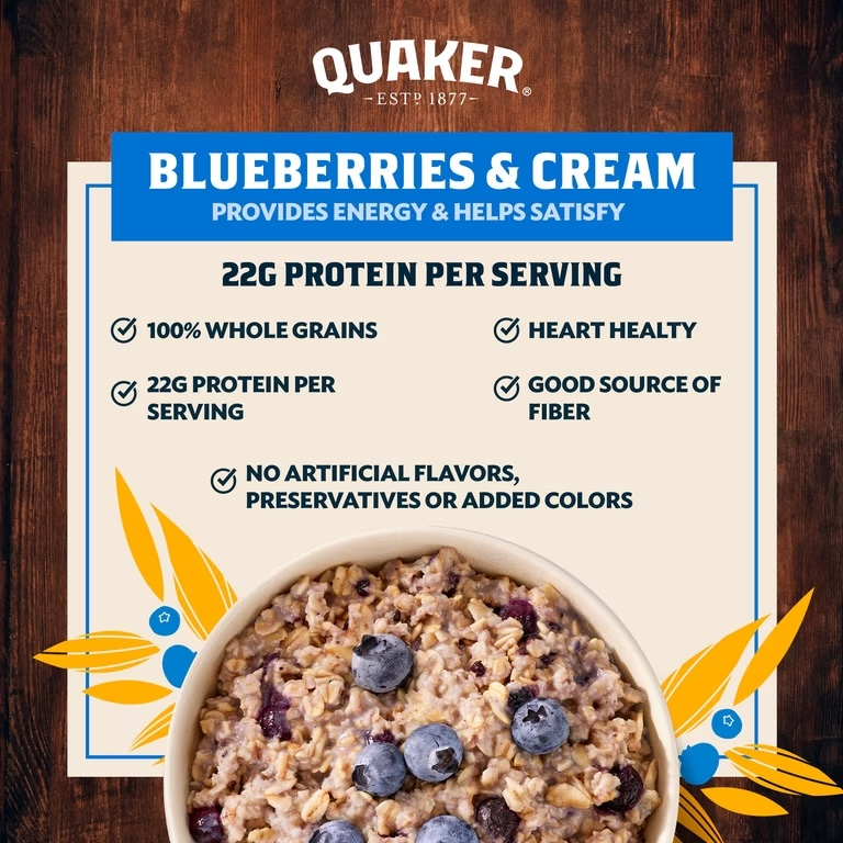 Avena Instantánea Quaker High Protein Blueberries & Cream 312g