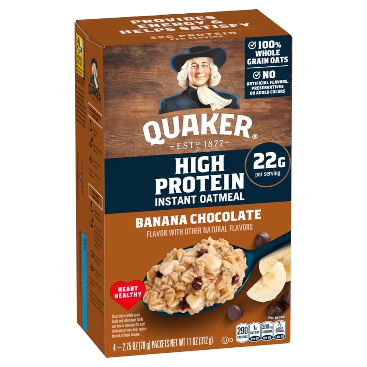 Avena Instantánea Quaker High Protein Banana Chocolate 312g