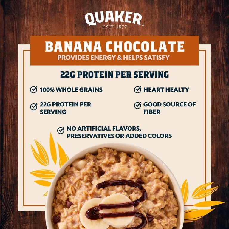 Avena Instantánea Quaker High Protein Banana Chocolate 312g