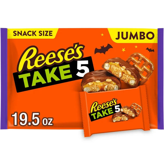 HALLOWEEN: Snacks Reese’s Take 5 Pretzel, Maní & Chocolate Tamaño Jumbo 552g