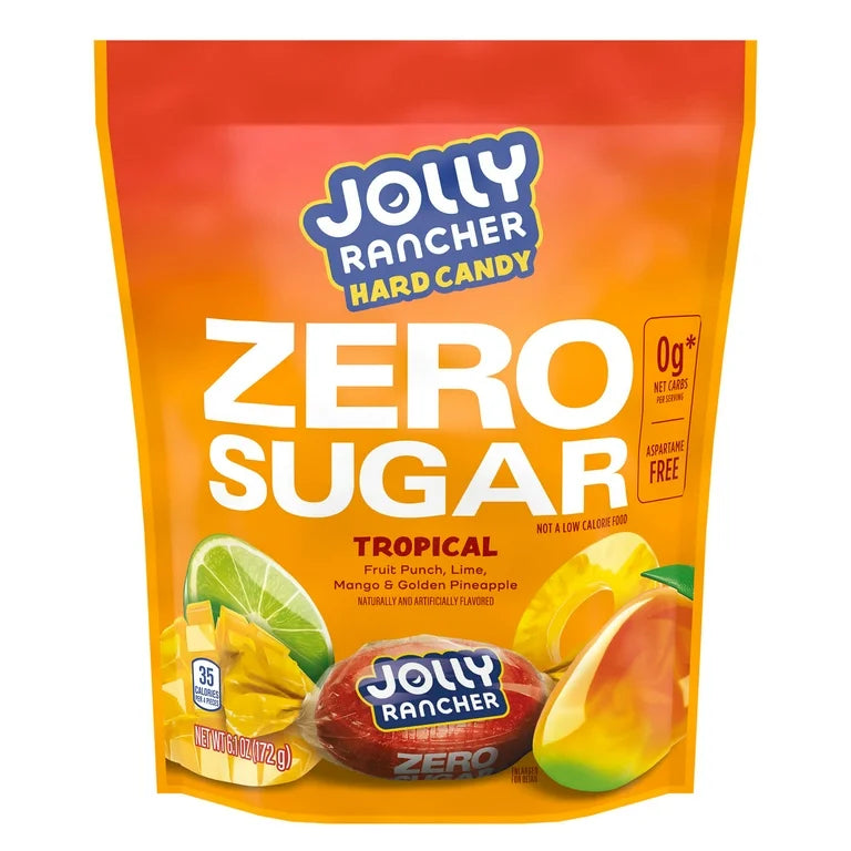 Jolly Rancher Hard Candy Tropical Sin Azucar Tamaño Grande 172g