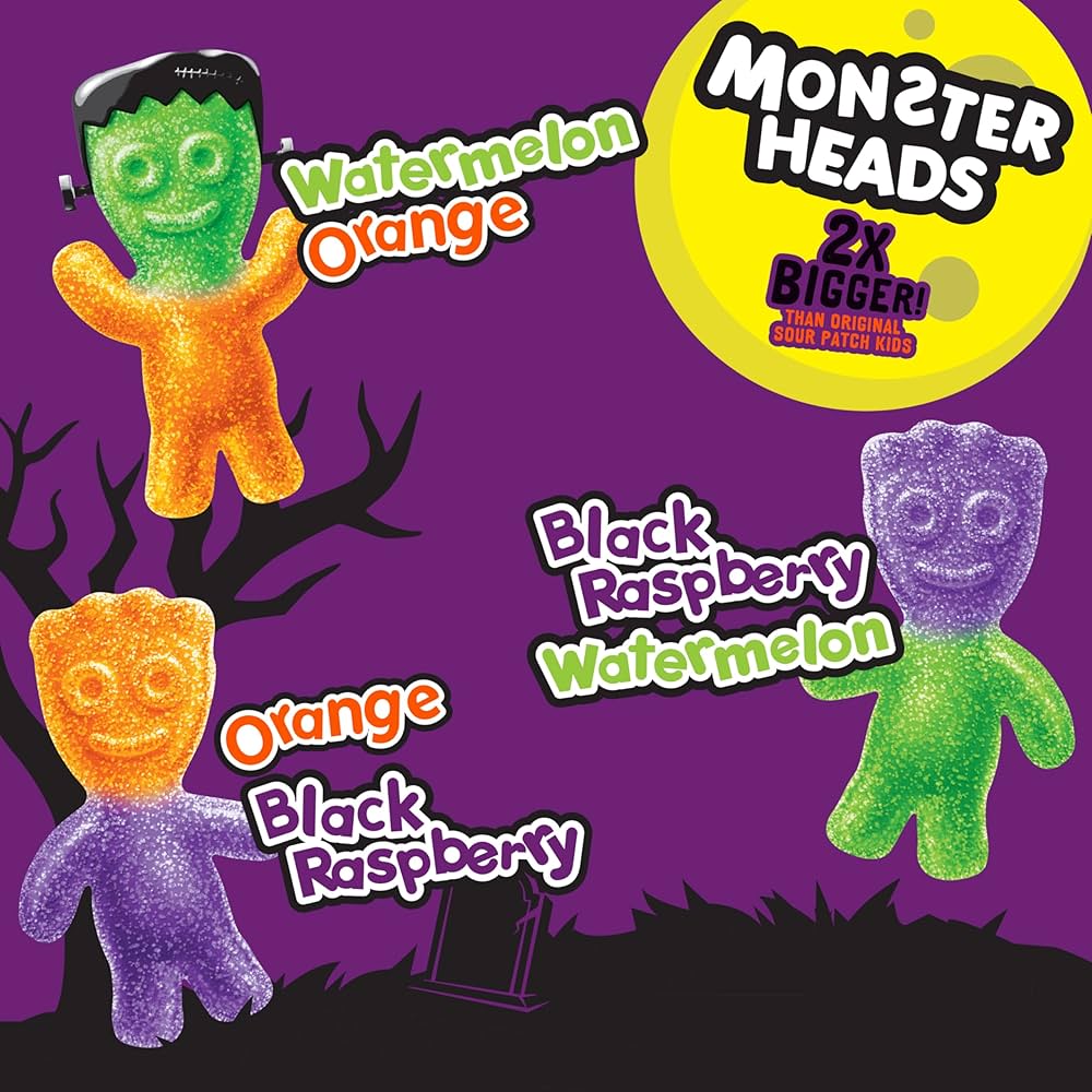 HALLOWEEN: Gomitas Sour Patch Big Kids Monster Heads x52 Unidades - 283g