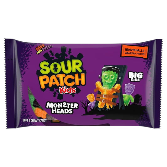 HALLOWEEN: Gomitas Sour Patch Big Kids Monster Heads x52 Unidades - 283g
