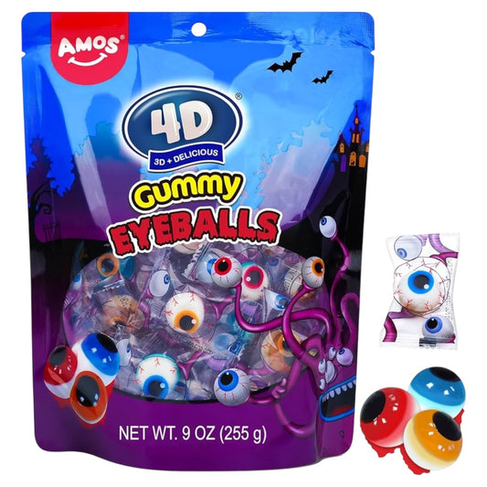 HALLOWEEN: Gomitas Surtidas Amos 4D Gummy Eyeballs 255g