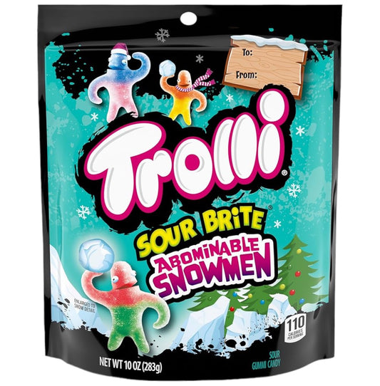 NAVIDAD: Gomitas Trolli “De/Para” Regalo Sour Brite Abominables Hombres de la Nieve Tamaño Grande 283g