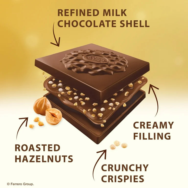 Chocolates Rellenos Ferrero Rocher Premium Leche + Avellanas x10 Unidades - 104g