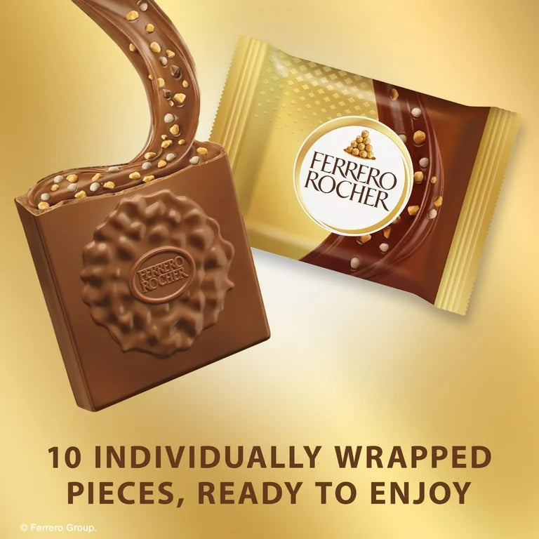 Chocolates Rellenos Ferrero Rocher Premium Leche + Avellanas x10 Unidades - 104g