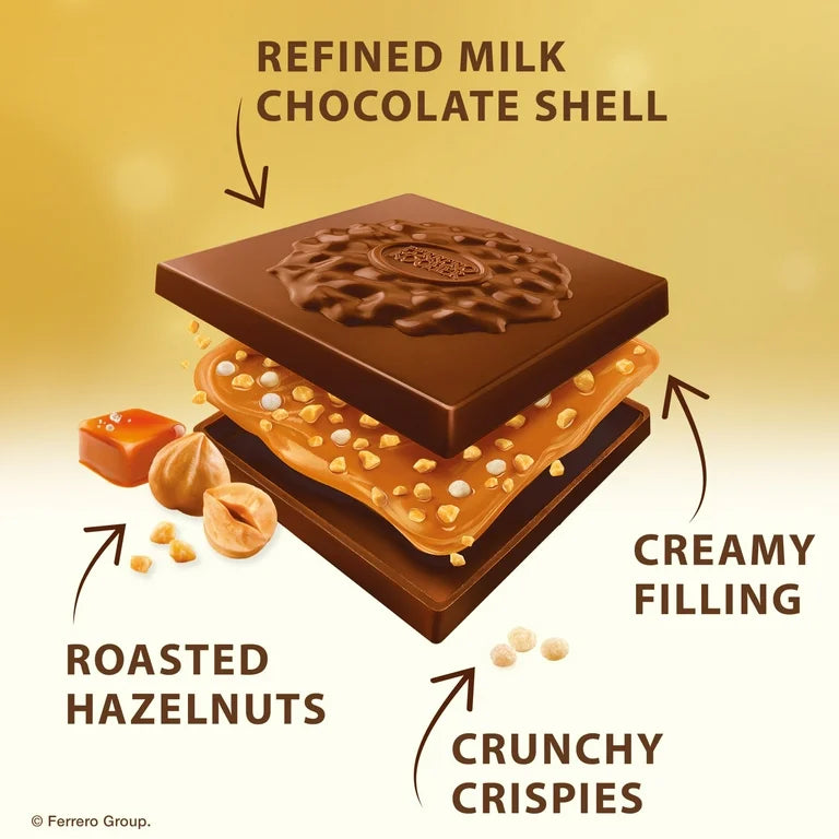 Chocolates Rellenos Ferrero Rocher Premium Caramelo + Avellanas x10 Unidades - 104g